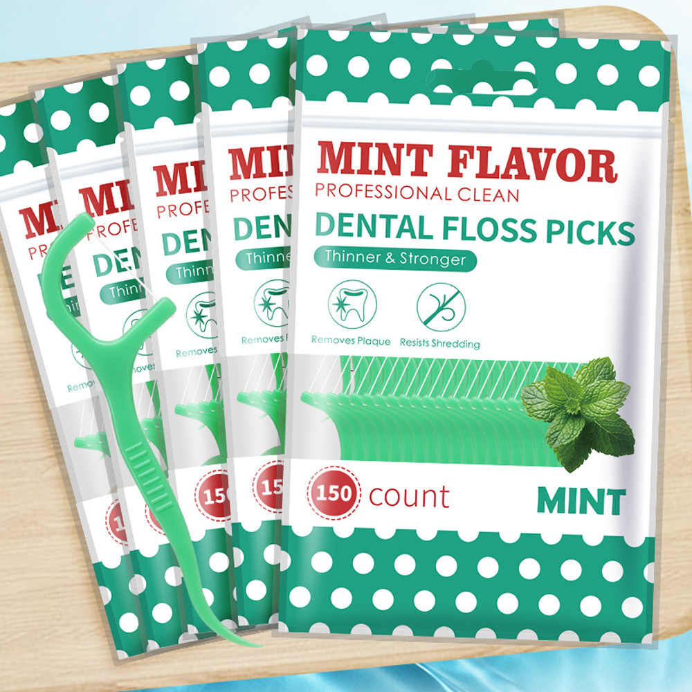 Mint Dental Floss Sticks for Adults UltraFine Flosser Set with Portable Toothpick Storage Box