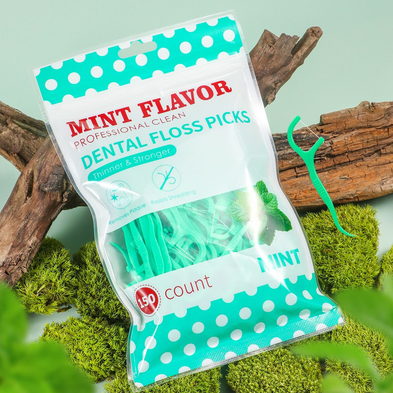 Mint Dental Floss Sticks for Adults UltraFine Flosser Set with Portable Toothpick Storage Box