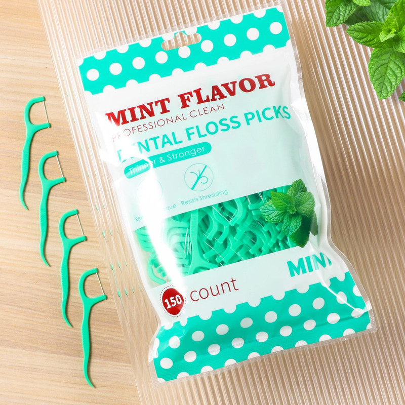 Mint Dental Floss Sticks for Adults UltraFine Flosser Set with Portable Toothpick Storage Box