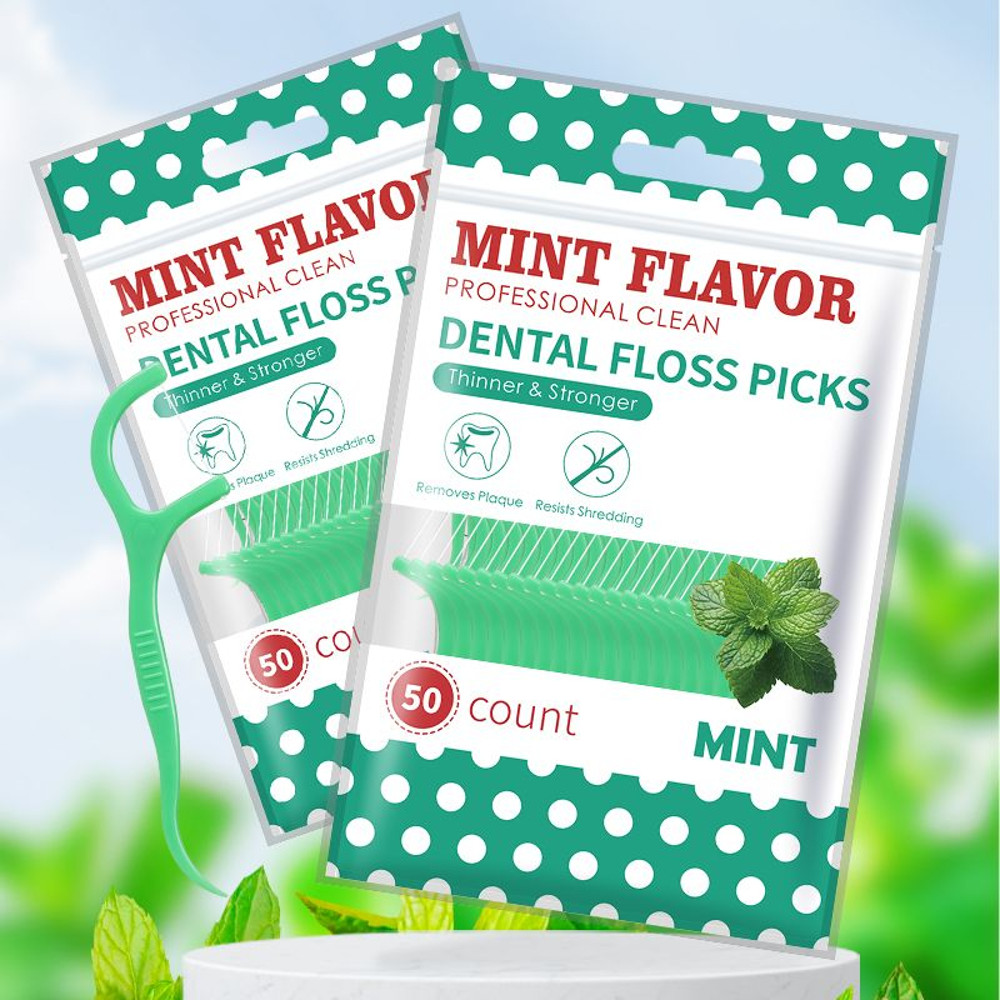 Mint Dental Floss Sticks for Adults UltraFine Flosser Set with Portable Toothpick Storage Box