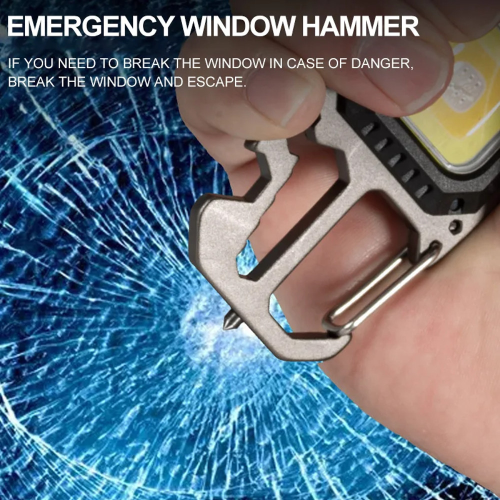 Rechargeable Keychain Work Light With Battery Display High Lumens Portable LED Light For Camping Hi