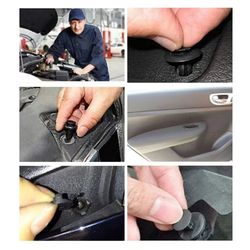 auto fastener clip kit mixed car body push retainer pins & rivets for door trim, bumper, and panel repairs