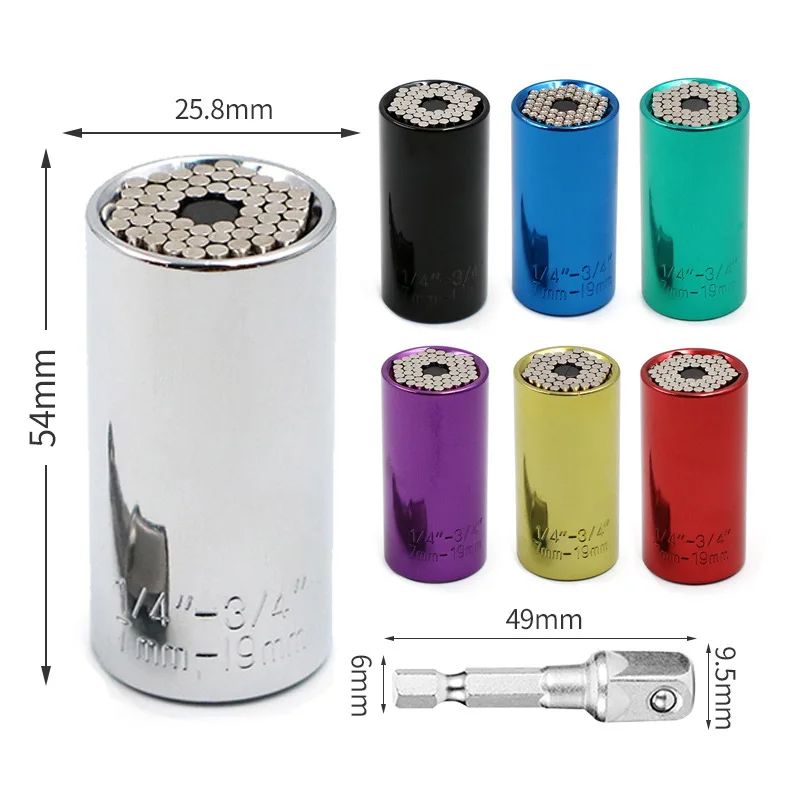 Magic Multi Hand Tools Universal Torque Wrench Power Drill Adapter Ratchet Bushing Spanner Key  Soc 7