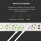 2500W Power Strip with AC Outlet USB Ports Multiprise Extension Cord Fast Charging Surge Prote