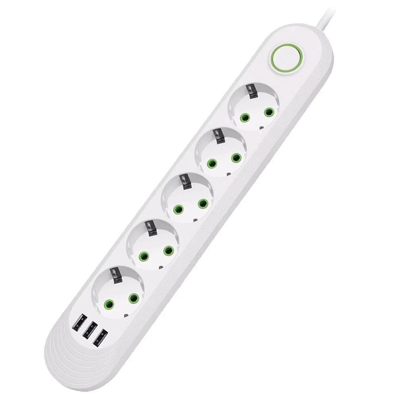2500W Power Strip with AC Outlet USB Ports Multiprise Extension Cord Fast Charging Surge Prote