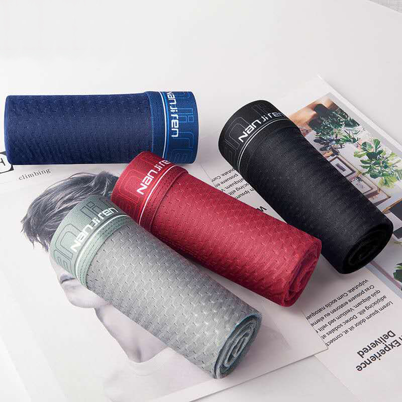 Ice Silk Mesh Boxer Shorts For Men Cool Comfortable  Sexy Slim Fit Underpants 1