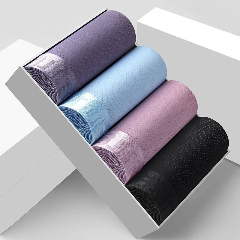 Ice Silk Mesh Boxer Shorts For Men Cool Comfortable  Sexy Slim Fit Underpants 7