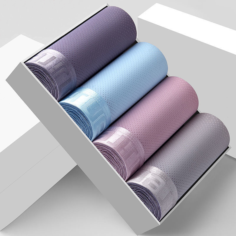 Ice Silk Mesh Boxer Shorts For Men Cool Comfortable  Sexy Slim Fit Underpants 8