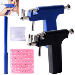 professional piercing gun kit – ear, nose & navel body piercing tool with steel studs