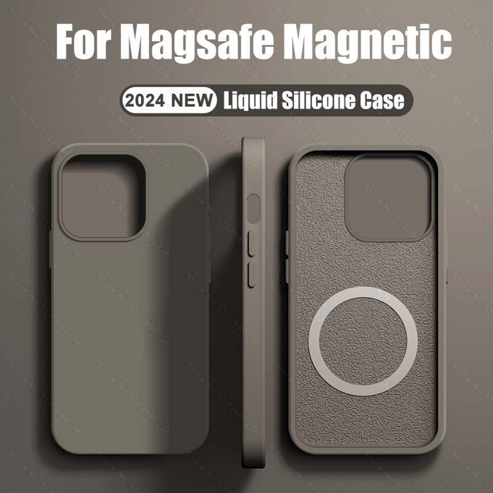 Magsafe Liquid Silicone Case for iPhone UltraThin Magnetic Wireless Charging Shockproof Cover