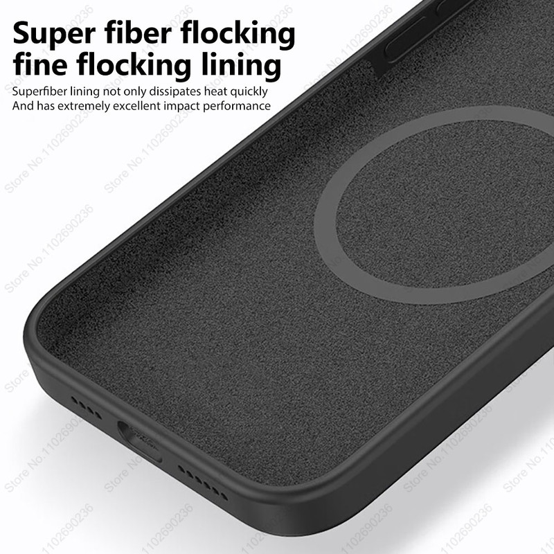 Magsafe Liquid Silicone Case for iPhone UltraThin Magnetic Wireless Charging Shockproof Cover