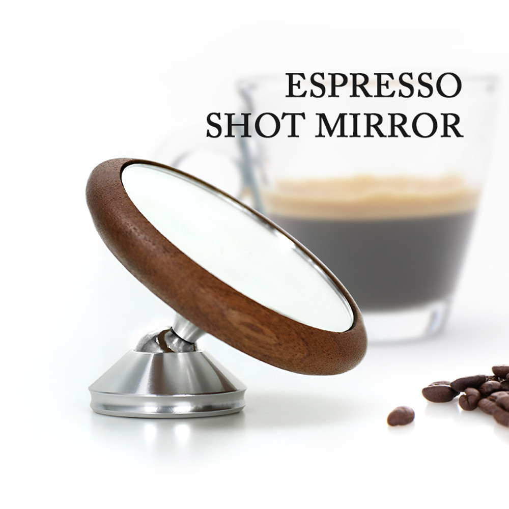 Espresso Extraction Mirror with Magnetic Bracket  Bottomless Portafilter Lens for Barista Flow Rate