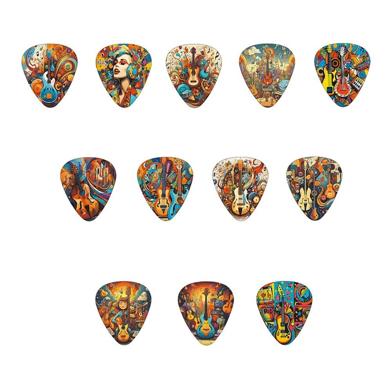12pcs Set Guitar Paddles Cartoon Couples Acoustic Guitar Picks Musical Instrument Accessories Pic 1