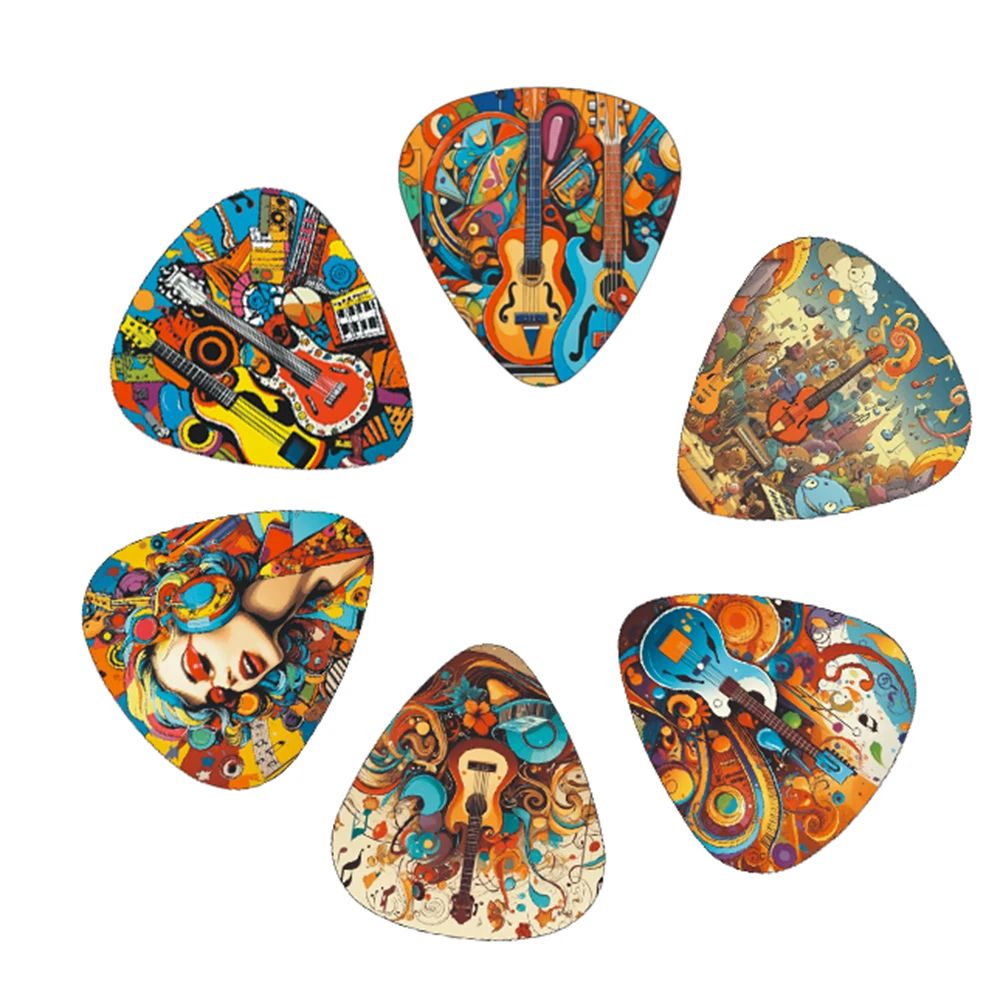 12pcs Set Guitar Paddles Cartoon Couples Acoustic Guitar Picks Musical Instrument Accessories Pic 2