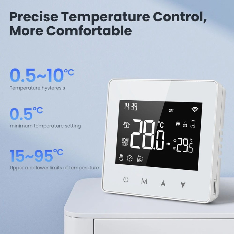 AVATTO Tuya WiFi Smart Thermostat BatteryPowered Temperature Controller For WaterGas Boilers 2