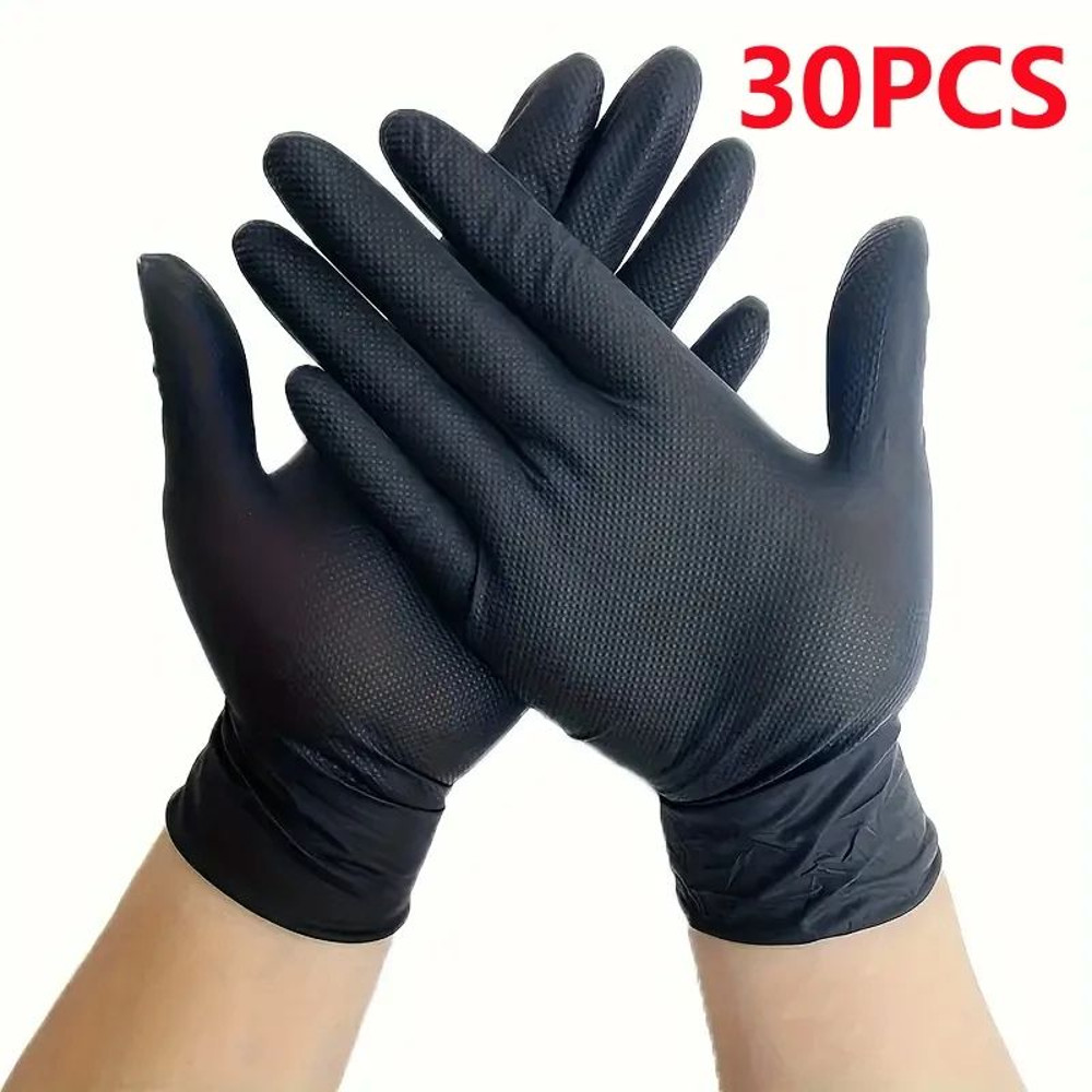 Nitrile Gloves Thick Heavy Duty Industrial Disposable Gloves With Diamond Texture Latex Free Mechan 6