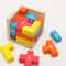 Colorful Wooden Blocks Puzzle Classic Luban Lock Cube 3D Brain Teaser Toy For Kids Adults 0