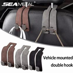 car headrest hook premium suede dual hanger alloy hook for rear seat bag purse storage organizer universal fit