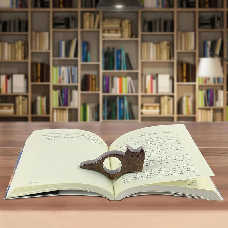 Wooden Pet Cat Dog Reading Bookmark Cute Animal Book Page Holder For Students School Supplies And B