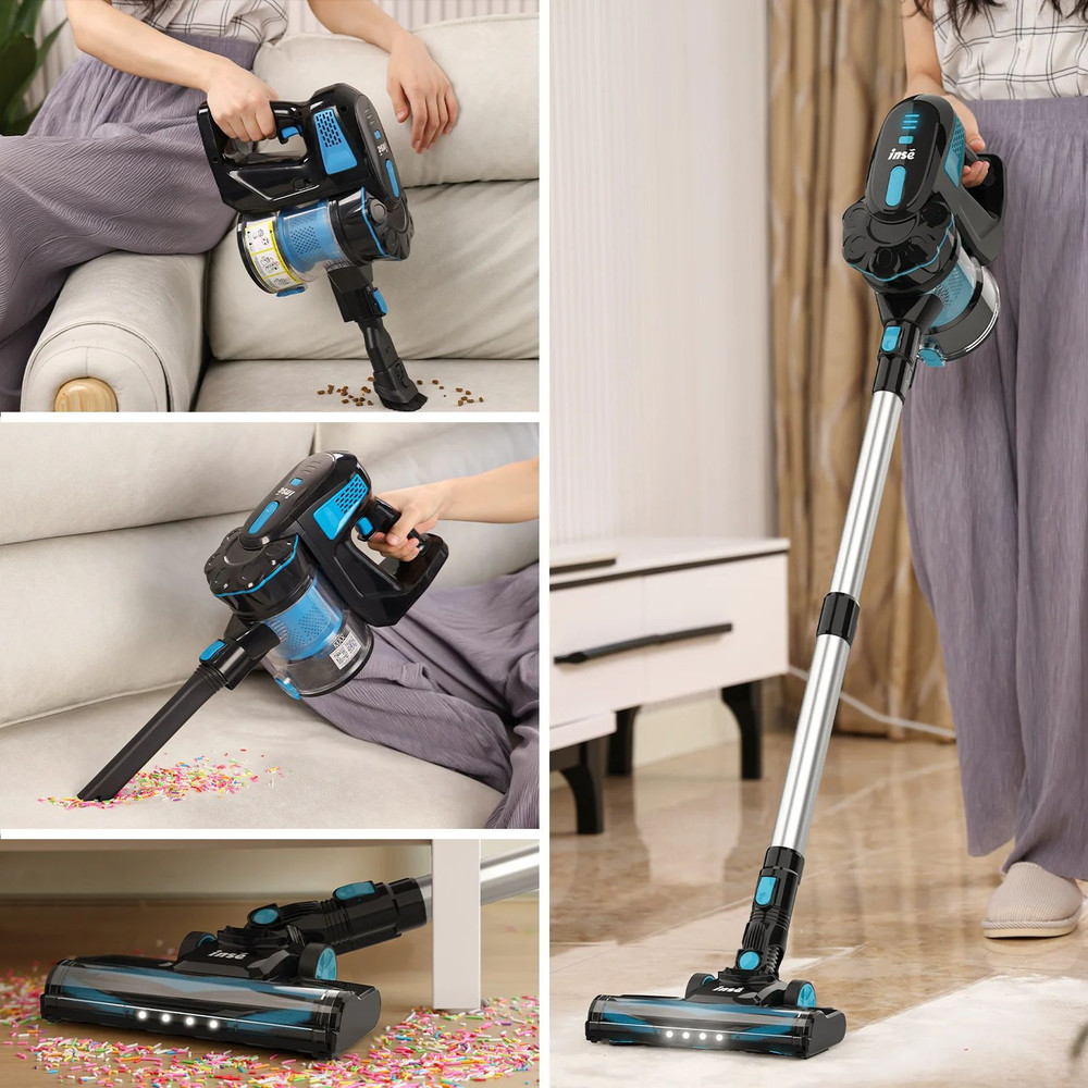 Cordless Stick Vacuum Cleaner Powerful Suction Lightweight For Household Pet Hair Carpet  Floor 0