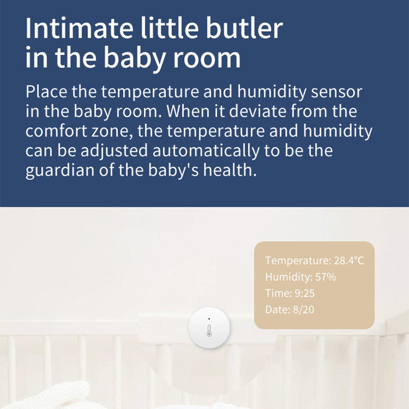 Haozee Smart Temperature  Humidity Sensor Indoor Thermometer Monitor Compatible With Home Assistant 4