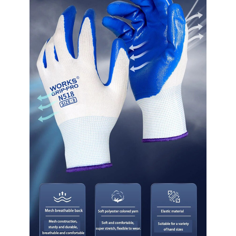 NonSlip Nitrile Work Gloves WearResistant Breathable Safety Gloves For Industrial  Construction Use 1