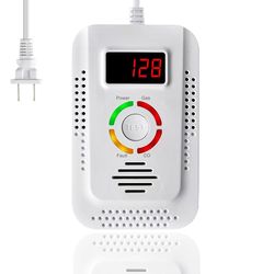 natural gas & carbon monoxide detector, plug-in combustible gas leak monitor for home & kitchen safety