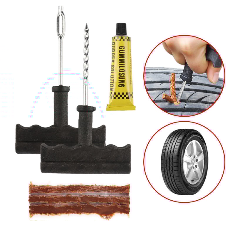 Premium Car Tire Repair Tool Kit Tubeless Tyre Puncture Plug Set For Motorcycle Truck Vacuum Tires 1