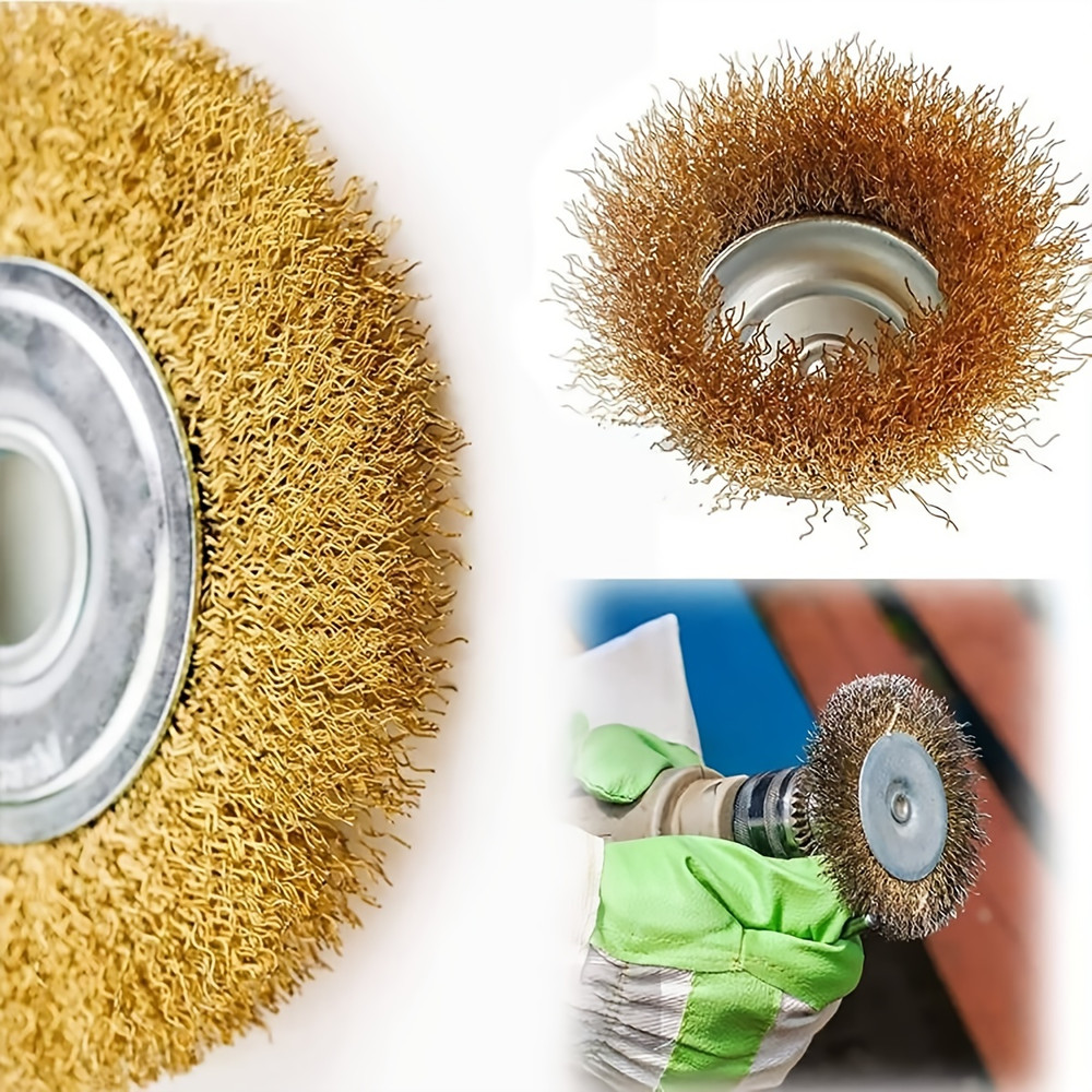 Coarse Crimped Wire Wheel Brush Set 14 Shank Drill Attachment For Rust  Paint Removal 2