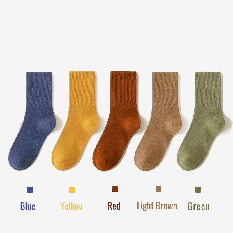Breathable Cotton Long Socks For Men Business Dress Socks Soft  Colorful For Spring Summer 9
