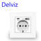 Delviz Wall USB Power Socket  16A EU Standard Outlet With Dual USB Ports 110V250V AC Modern Crystal 2