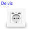 Delviz Wall USB Power Socket  16A EU Standard Outlet With Dual USB Ports 110V250V AC Modern Crystal 4