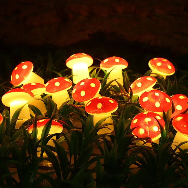 Whimsical Mushroom LED Fairy String Lights Indoor Decorative Christmas Party Ambience 4
