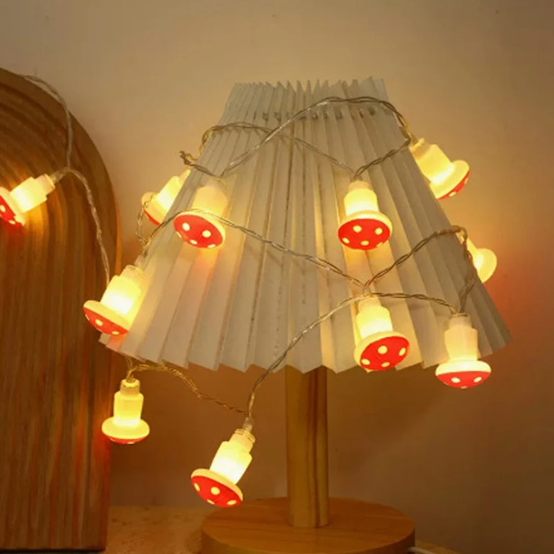 Whimsical Mushroom LED Fairy String Lights Indoor Decorative Christmas Party Ambience 1