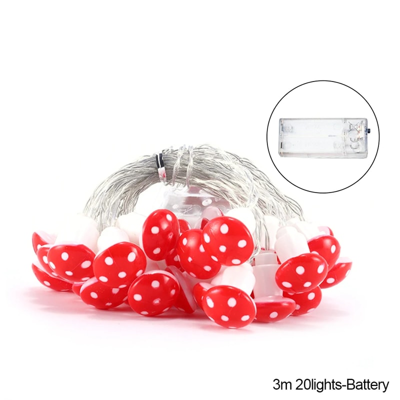 Whimsical Mushroom LED Fairy String Lights Indoor Decorative Christmas Party Ambience 7