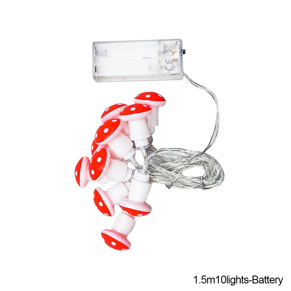 Whimsical Mushroom LED Fairy String Lights Indoor Decorative Christmas Party Ambience 6