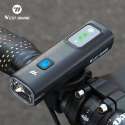 portable 400 lumen bicycle headlight, intelligent light sensing front light with quick release
