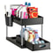 Under Sink Organizer 2Tier Sliding Cabinet Basket Kitchen Bathroom Storage Rack With Hooks And Han 4