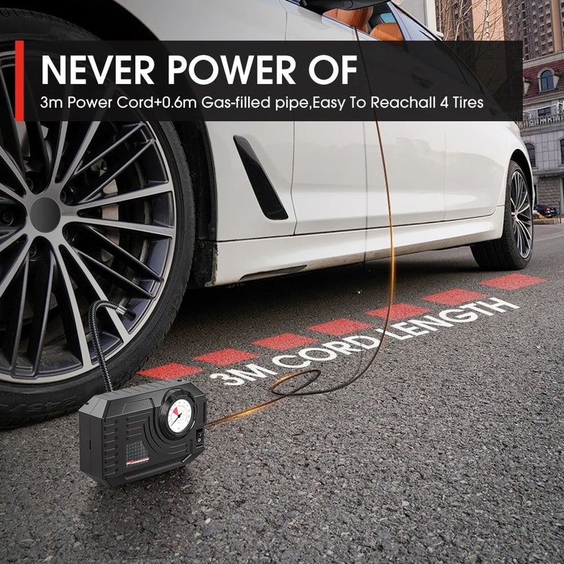 Mini Air Pump Tire Inflator Electric Portable Air Compressor For Car Motorcycle Bicycle Compact 2