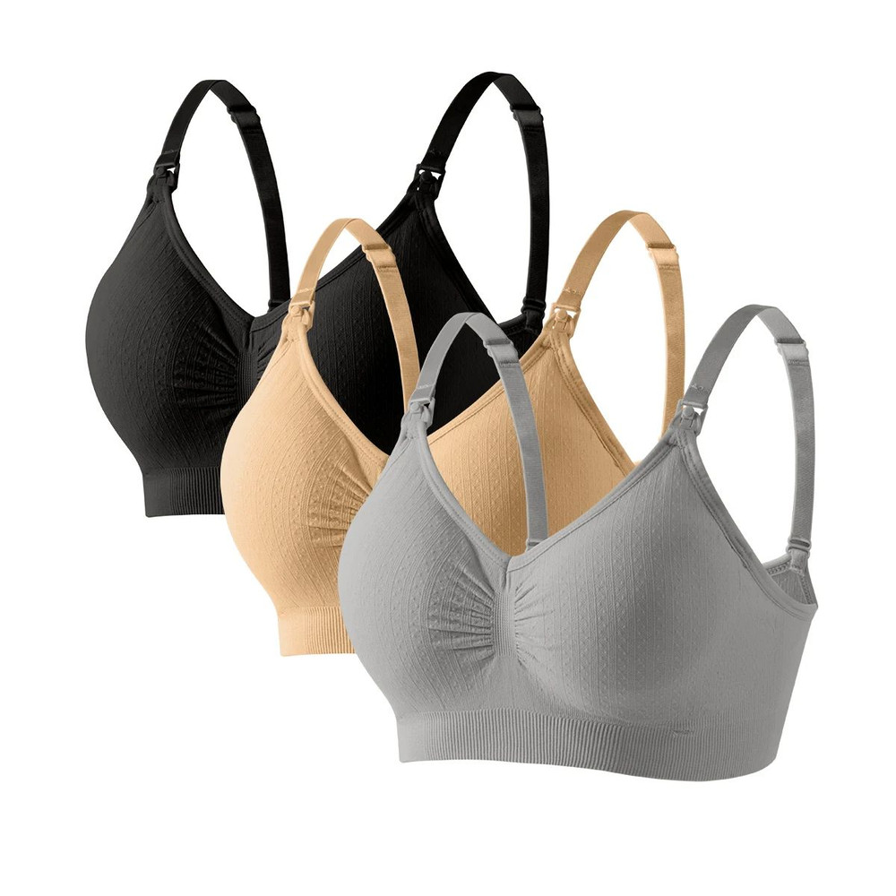 Breathable Front Open Nursing Bra Full Cup Wireless Maternity Breastfeeding Bra 5