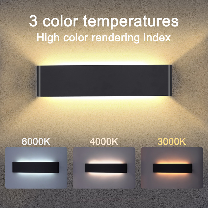 Modern LED Wall Light with 2.4G Remote, 16W Dimmable Indoor Wall Lamp for Home & Office