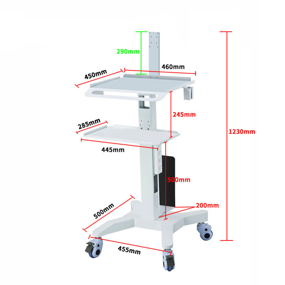 Dental Mobile Workstation Adjustable Medical Trolley For Oral Scanner Laptop Hospital Equipment 5