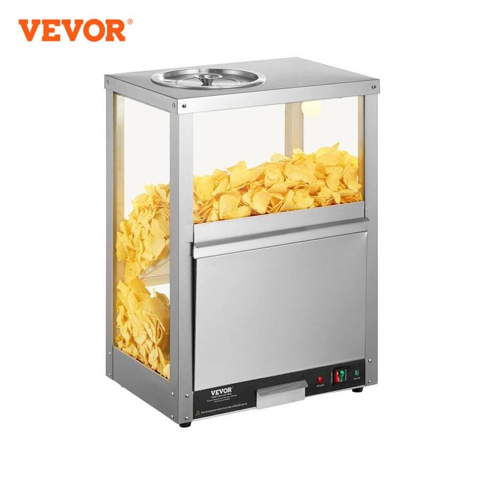 Commercial Nacho Chip Warmer, 84.5QT Nacho Machine with Deflection Board for Popcorn, Potato Chips & More