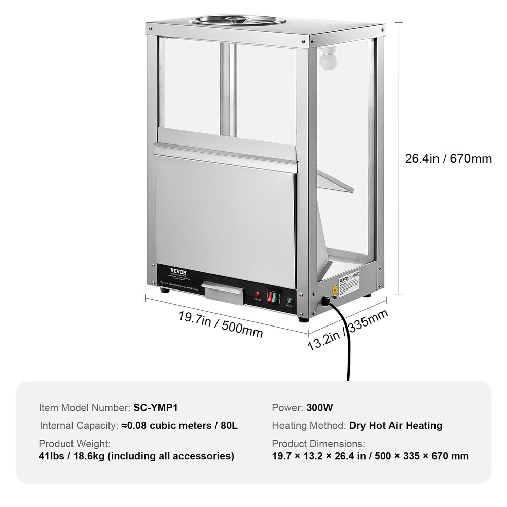 Commercial Nacho Chip Warmer, 84.5QT Nacho Machine with Deflection Board for Popcorn, Potato Chips & More