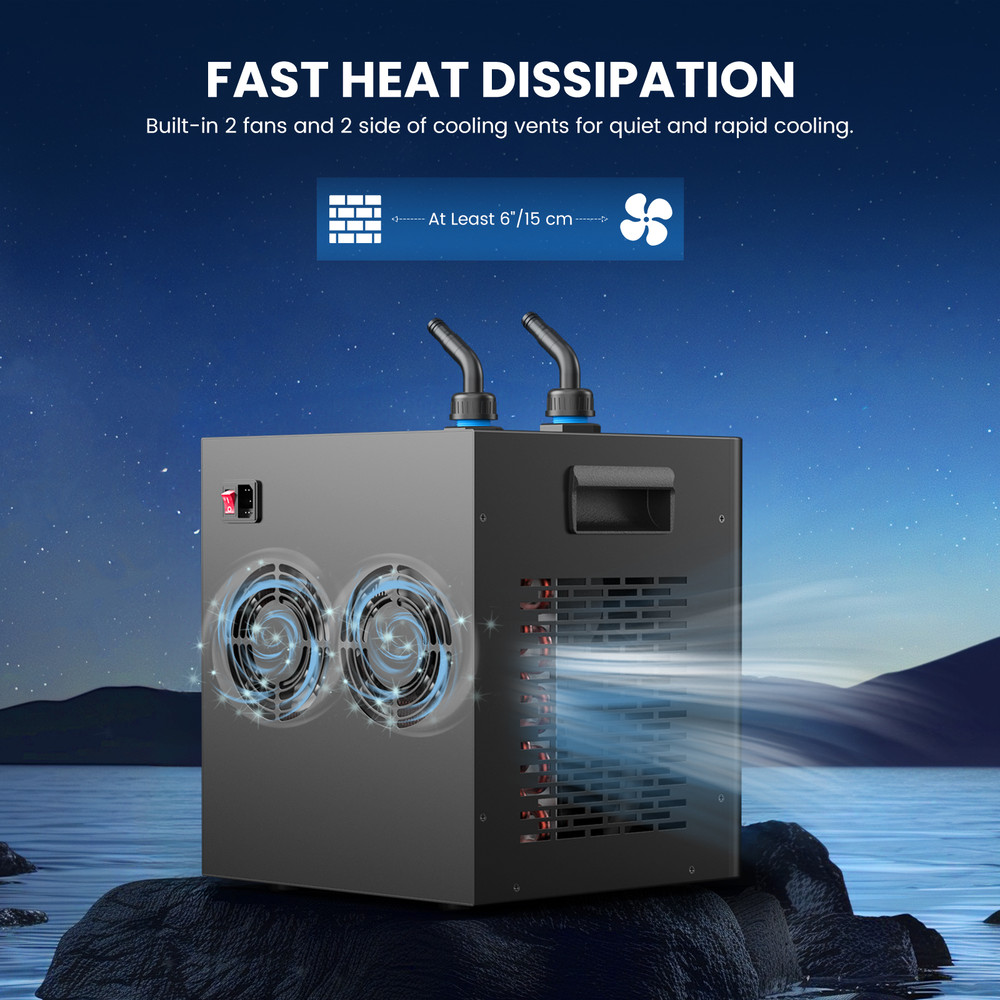 Aquarium Chiller 13 HP Hydroponics Coral Fish Cooling System W Pump Pipe 2