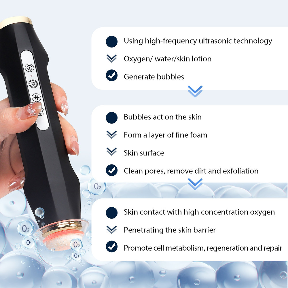Facial Oxygen Bubble Device, Oxygen Balancing Beauty Meter Skin Care Pen