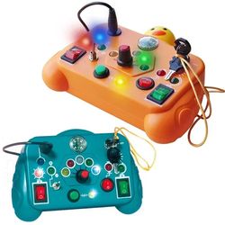 montessori busy board sensory toys cartoon led light switch control board for toddlers 2-4 years travel activities