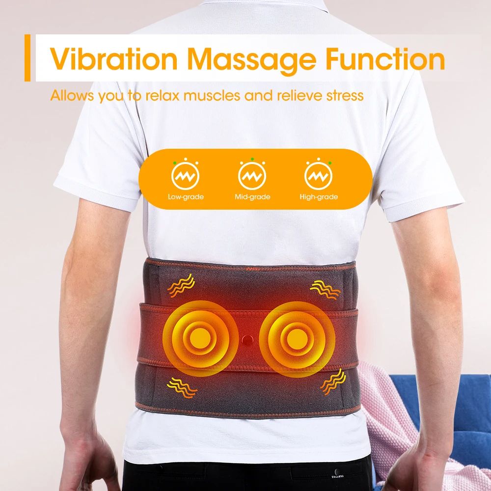 Inflatable Waist Belt With Heated Vibration Massage Decompression Posture Correction Support With A 4