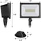 Outdoor 65W LED Flood Light 6670 Lumen Security Light For Backyard Porch And Entryways 6