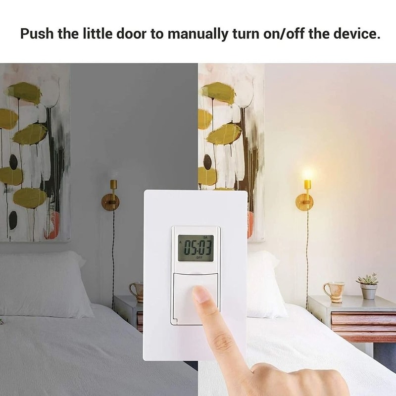 7Day Programmable InWall Digital Timer Switch For Fans Lights 4